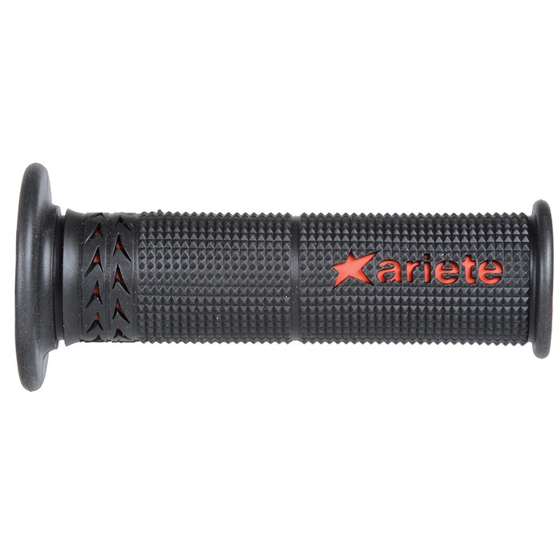 ARIETE MOTORCYCLE HAND GRIPS - SUPERBIKE - ESTORIL - 120mm Open End - BLACK RED