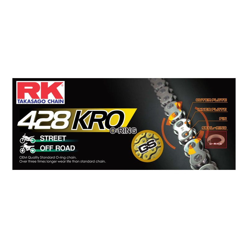 RK CHAIN 428KRO - 136LINK - GOLD (O-RING)