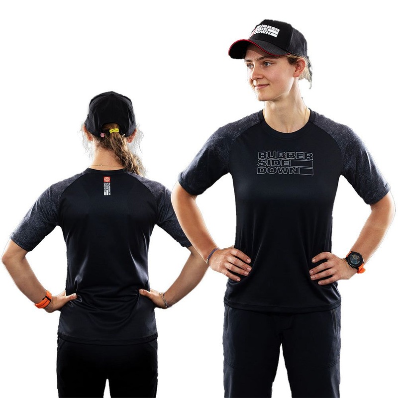 Rubber Side Down Women's Vapor Short Sleeve Jersey - Women's L - Black Haze